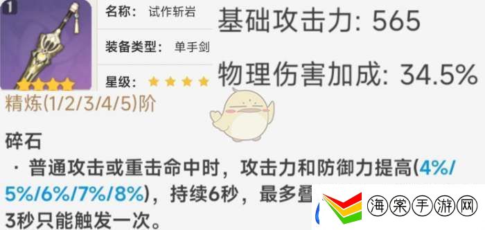 原神单手剑试作斩岩数据怎么样