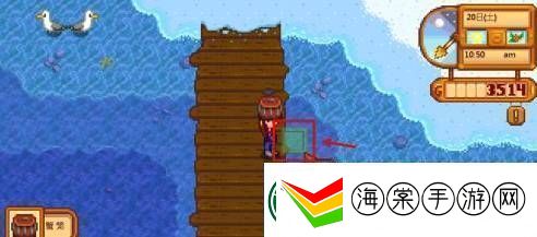 星露谷物语蟹笼放诱饵方法