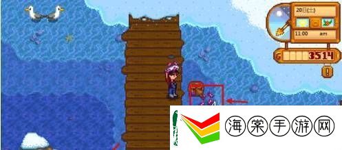 星露谷物语蟹笼放诱饵方法
