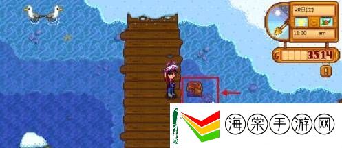 星露谷物语蟹笼放诱饵方法